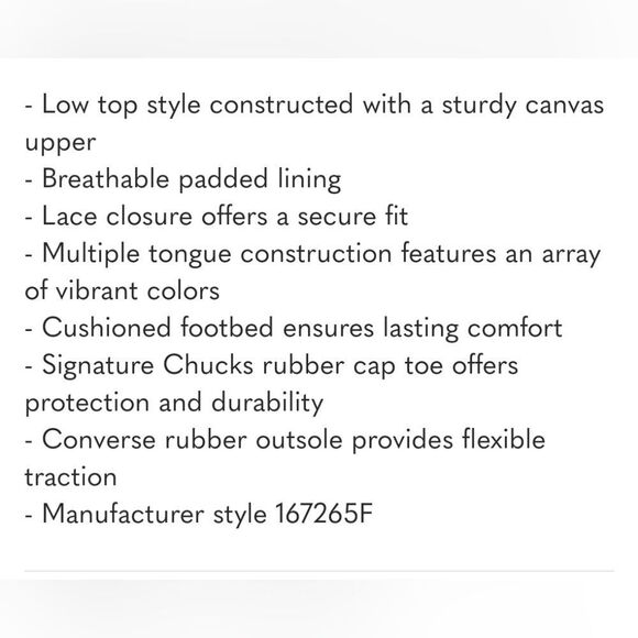 Converse CTAS Chuck Taylor All Star Lo Multi Tongue Sneaker, Unisex 7W/5M - Picture 4 of 12